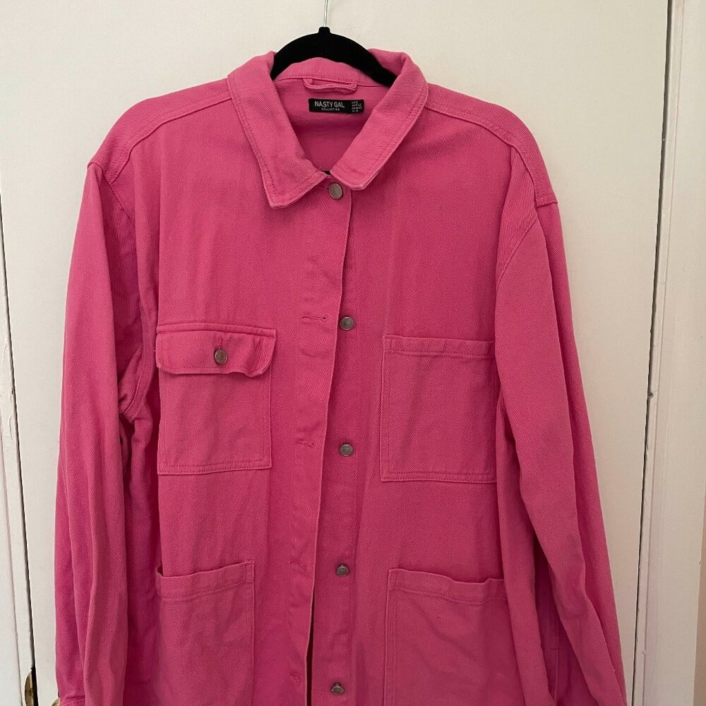 Hot pink denim jacket